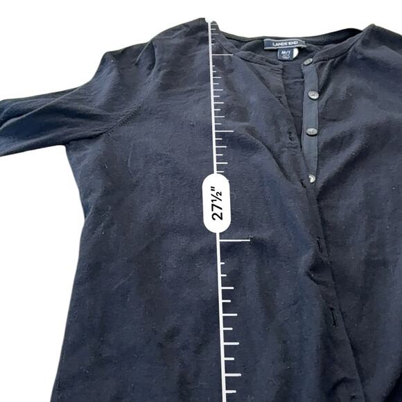 Lands' End Women's Black Cardigan Sweater 
Size Medium TALL - Picture 11 of 12